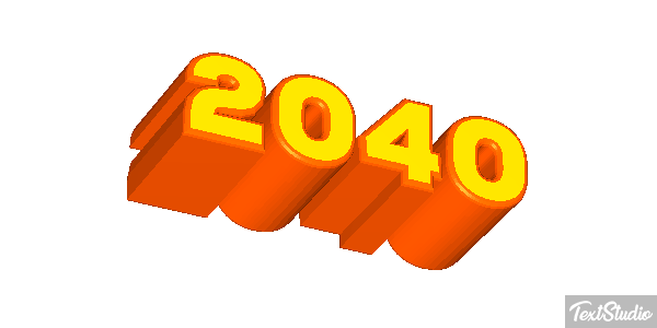 2040 Efeito do texto