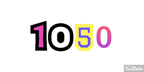 1050 Text effect