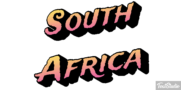 South Africa Text effect