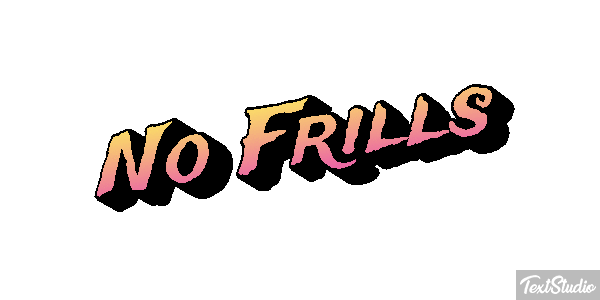 No Frills Texteffekt