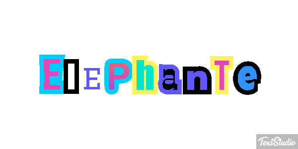 Éléphante Effet de texte