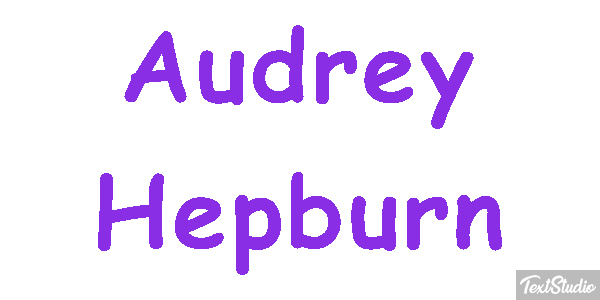 Audrey Hepburn Efeito do texto