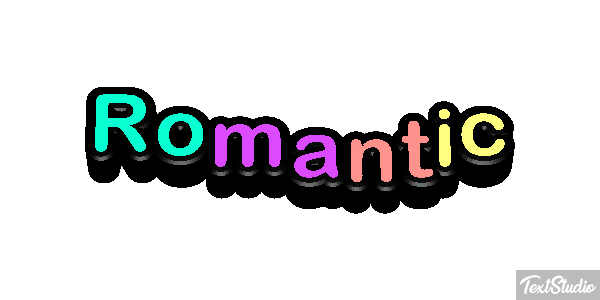Romantic Text effect