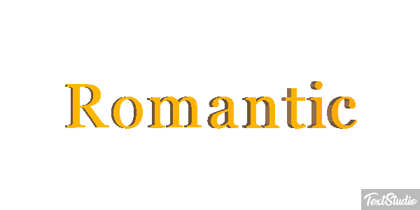 Romantic Text effect