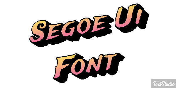 Segoe Ui Font Tekst effect