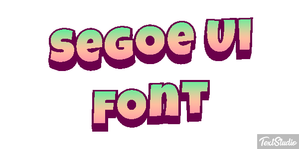 Segoe Ui Font Tekst effect