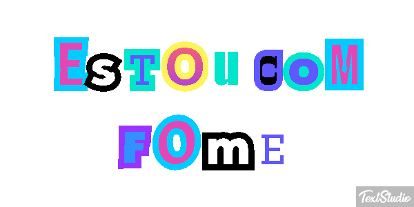 Estou com fome Efeito do texto