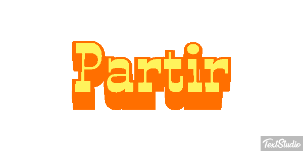 Partir Effet de texte