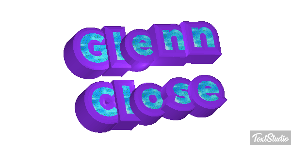 Glenn Close Text effect