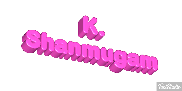 K. Shanmugam Text effect