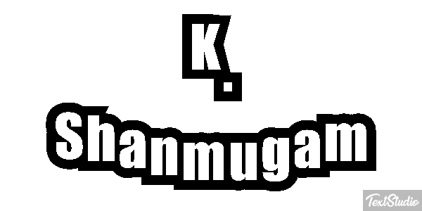 K. Shanmugam Text effect