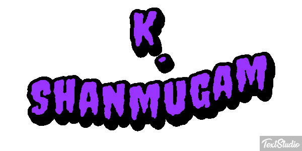K. Shanmugam Text effect