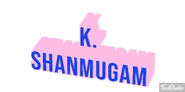 K. Shanmugam Text effect