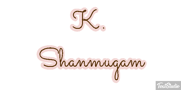 K. Shanmugam Text effect
