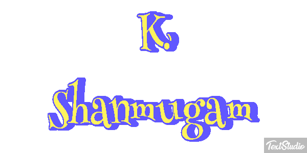 K. Shanmugam Text effect