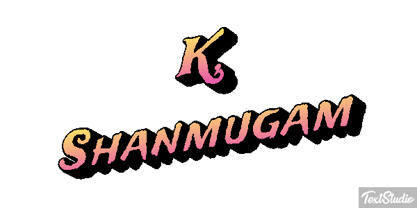 K. Shanmugam Text effect