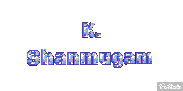 K. Shanmugam Text effect
