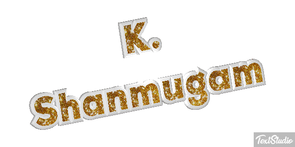 K. Shanmugam Text effect