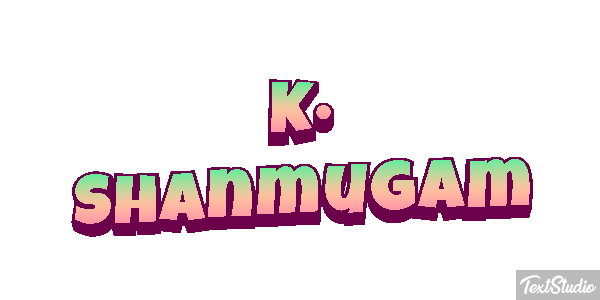 K. Shanmugam Text effect
