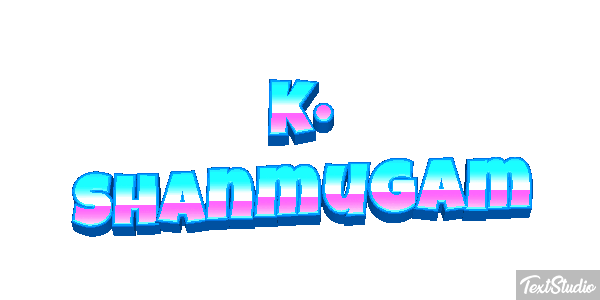 K. Shanmugam Text effect