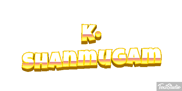 K. Shanmugam Text effect