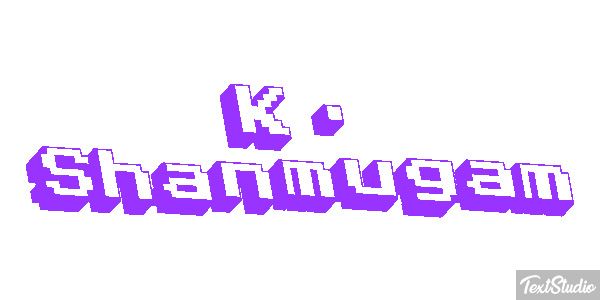 K. Shanmugam Text effect
