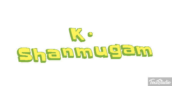 K. Shanmugam Text effect