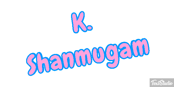 K. Shanmugam Text effect