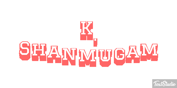 K. Shanmugam Text effect