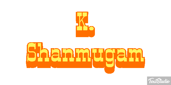 K. Shanmugam Text effect