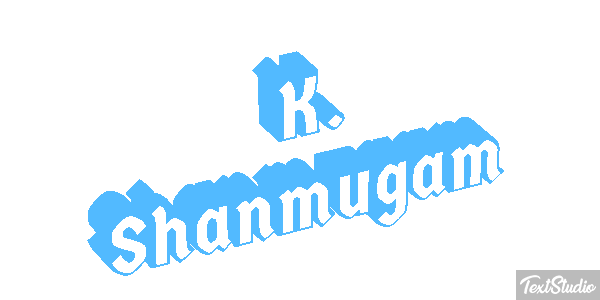 K. Shanmugam Text effect