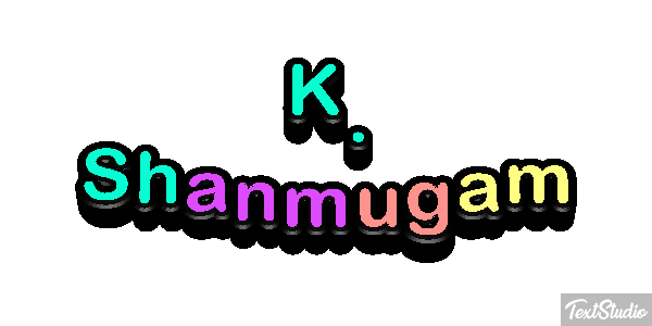 K. Shanmugam Text effect