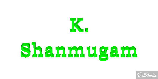K. Shanmugam Text effect
