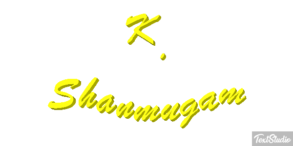 K. Shanmugam Text effect