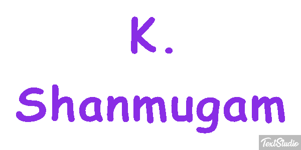 K. Shanmugam Text effect