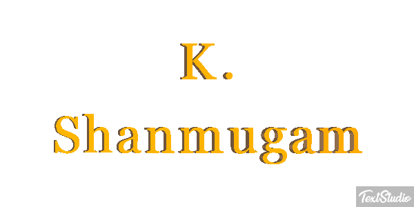 K. Shanmugam Text effect