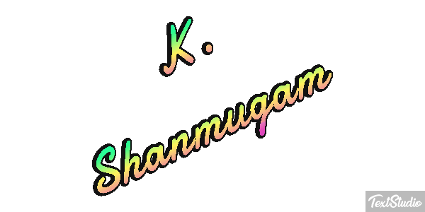 K. Shanmugam Text effect