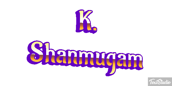 K. Shanmugam Text effect