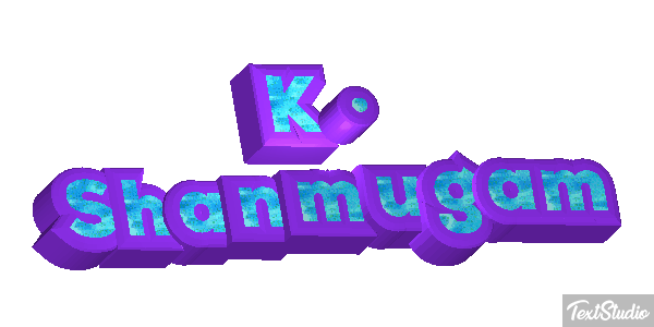K. Shanmugam Text effect