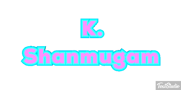 K. Shanmugam Text effect