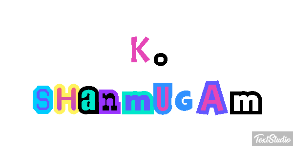 K. Shanmugam Text effect