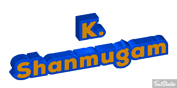K. Shanmugam Text effect