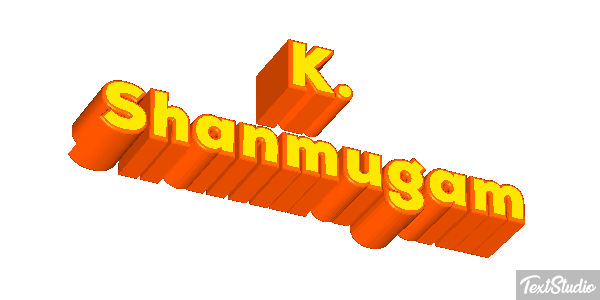 K. Shanmugam Text effect