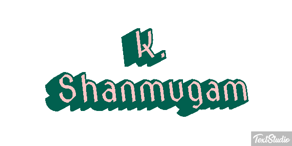 K. Shanmugam Text effect