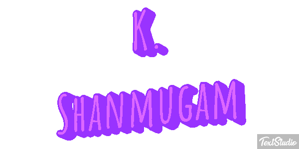 K. Shanmugam Text effect