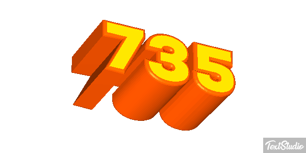 735 Tekst effect