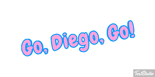 Go, Diego, Go! Efecto de texto