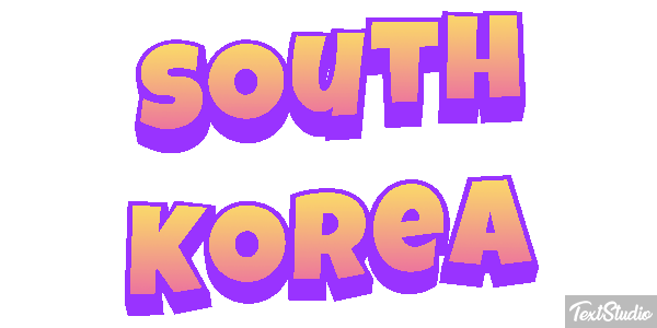 South Korea Text effect