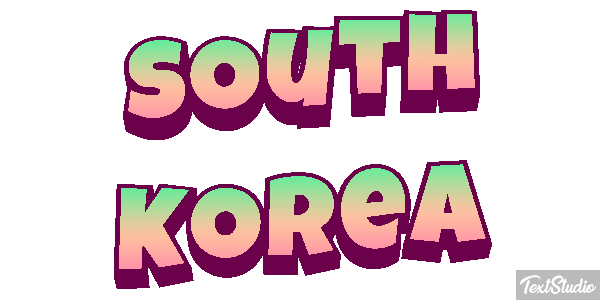 South Korea Text effect
