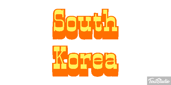 South Korea Text effect